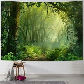 Fenyluxe Jungle Forest Photography Backdrop Tropical Rainforest Natural Scenery Background Safari Kids Adults Party Decoration Photo Booth Props 40x30inch