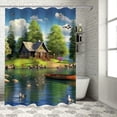 thumbnail image 1 of Fenyluxe Lake House Boat Shower Curtain for Bathroom Decoration with Hooks, Waterproof Polyester Fiber Home Bath Tub Curtain Washable Shower Curtain 36"x72, 1 of 7
