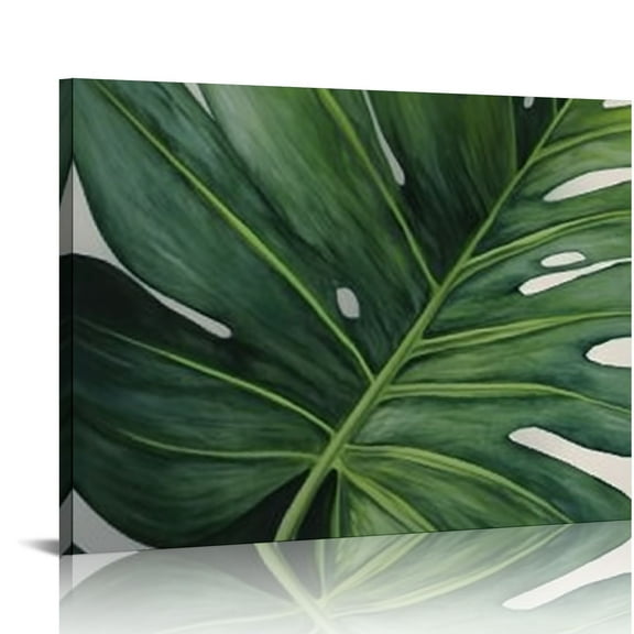 Fenyluxe Leaf Plant Photorealism Canvas Wall Art Print on Canvas Ready to Hang - Home Room Art Decor, Ideal Gift for Various Occasions, Made in America 16x12in