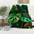 Fenyluxe Leaves Tropical Plants Leaf Blanket Cozy Fuzzy Super Soft