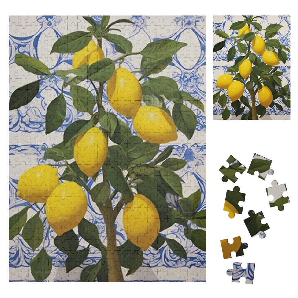 Fenyluxe Lemon Tree Fruit Wooden Jigsaw Puzzle for Adults Challenging