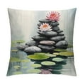 thumbnail image 1 of Fenyluxe Lily Rocks Pond Fashion Style Dirt-Resistant Throw Pillow Covers for Couch Sofa Bed Living Room Bedroom Printed on Both Sides Square 1PC 22x22in, 1 of 5