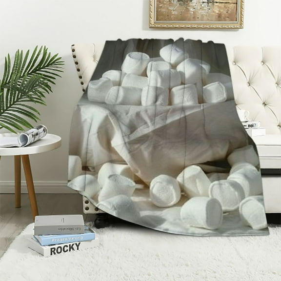 Fenyluxe Marshmallows Throw Blanket for Sofa Couch Cottagecore Room Decor All Seasons Lightweight Blanket Exquisite Gifts 40x50in