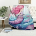 thumbnail image 1 of Fenyluxe Mermaid Tail Pillow Starfish Print Throw Blanket Lightweight Blanket for Kids and Adults All Seasons Gifts 40x50in, 1 of 6