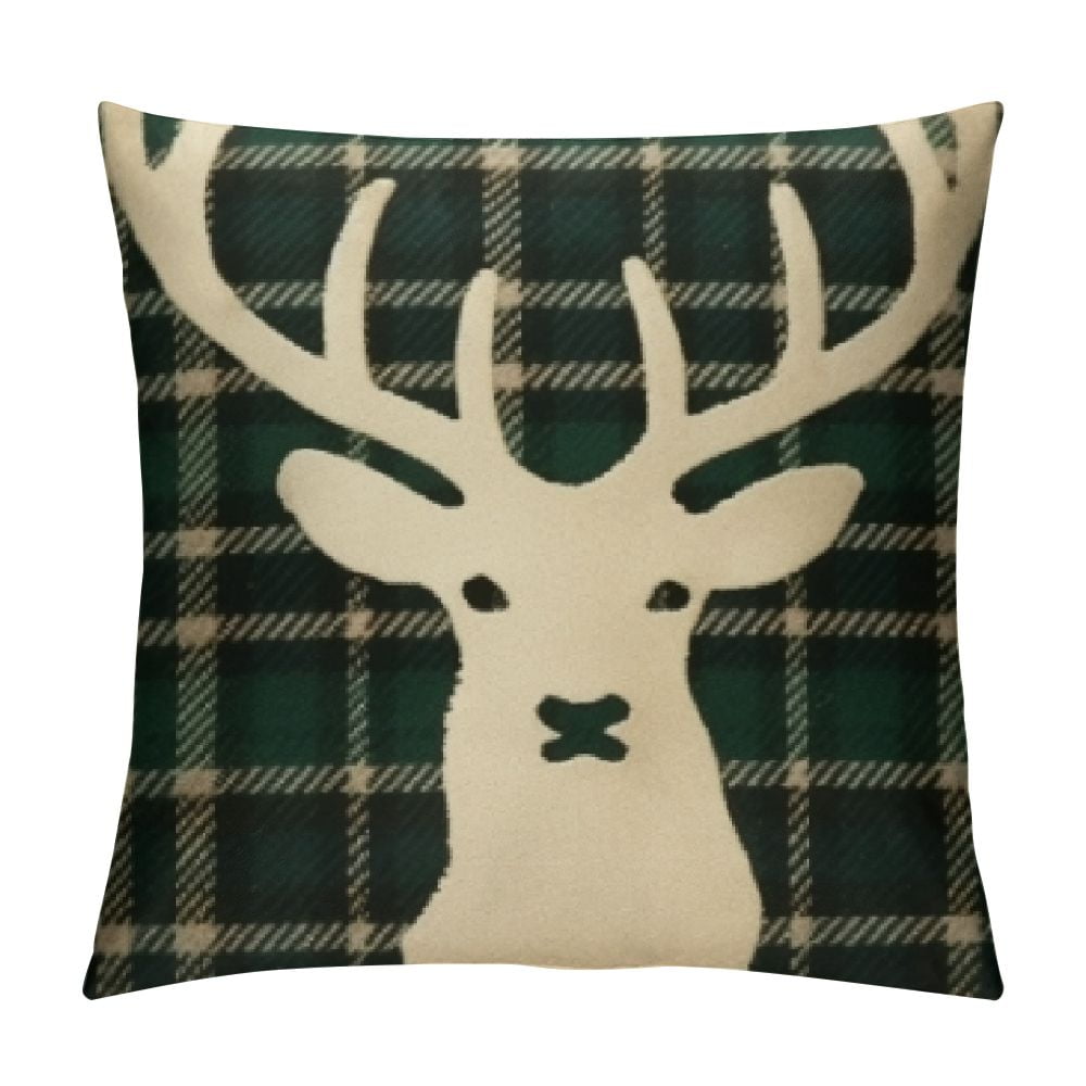 Fenyluxe Merry Christmas DecorativeThrow Pillow Cover with Snowflake, Elk Cushion Covers for