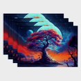 thumbnail image 1 of Fenyluxe Moon Theme 4pcs Linen Party Table Placemat Set for Birthday Parties, Christmas, Restaurants, Buffets & Home Decoration 18x12in, 1 of 8