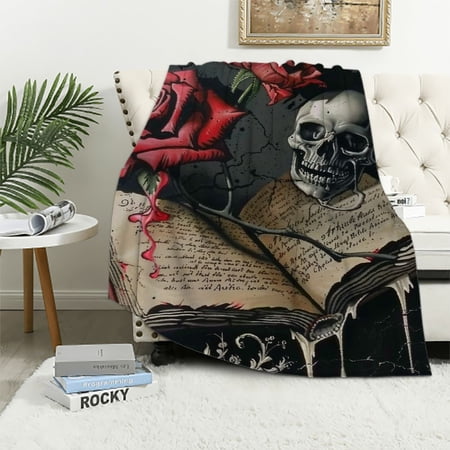 Fenyluxe Moti-onless Bnad Blankets Throws Print Graphic Fuzzy Soft Warm Blankets Suitable for Sofa Bed Office Room 40x50in