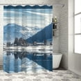 thumbnail image 1 of Fenyluxe Mountain Village Snow Pretty Shower Curtain Bathroom Decor Polyester Fiber Chic Modern Style Washable Shower Curtain with Hooks 69x72, 1 of 7
