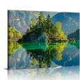 thumbnail image 1 of Fenyluxe Mountains Lake Island Canvas Wall Decor for Bedroom, Kitchen, and More - Wall Art Prints for Home and Office Decor 20x16in, 1 of 6