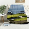 thumbnail image 1 of Fenyluxe Mountains Ocean View Panoramic Ideal Comfy Throw Blanket Lightweight for All Seasons Exquisite Gifts 50x60in, 1 of 6