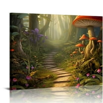 Fenyluxe Mushroom Canvas Prints Wall Art Decor for Home Bathroom 16x12in