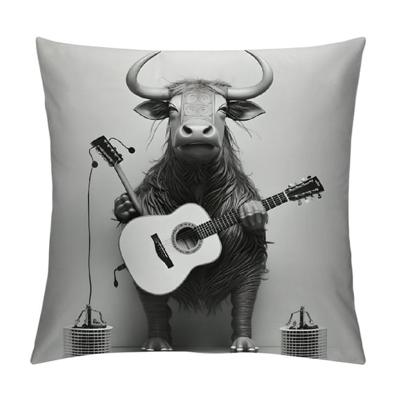 Fenyluxe Music Instruments Modern Farmhouse Rustic Decorative Pillow Cases with Zipper Home Decor for Car Couch Bedroom 1PC 18x18in