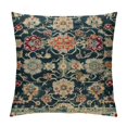 Fenyluxe Navy Blue Boho Pillow Covers,Teal Ethnic Design Throw Pillows