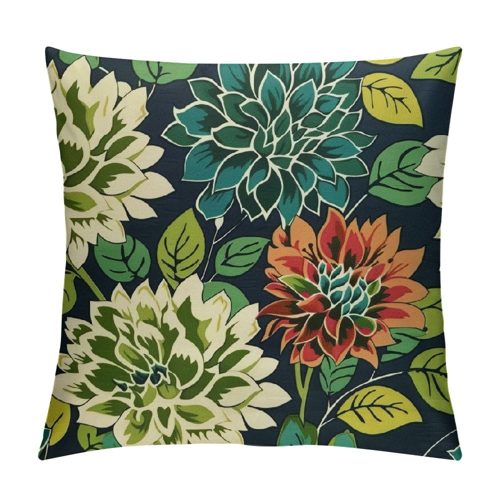 Wurfkissenbezüge Aquarell-Blumen-Design – 2er-Set, 30x50 Cm, Aus Baumwoll-Leinen, Mit Verstecktem Reißverschluss
