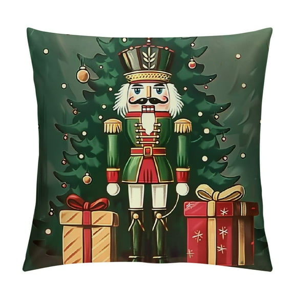 Fenyluxe Nutcracker Throw Pillows, Soldier Outdoor Pillowcase Cushion Case Decor for Home Sofa Couch Bed White