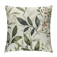 Fenyluxe Olive Leaf Pillow Covers,Square Decorative White and Green