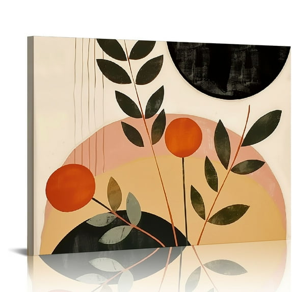 Fenyluxe Oranges Art Deco Canvas Print Wall Decor for Bedroom Kitchen Ready To Hang Home Art Decor Room Theme 16x12in