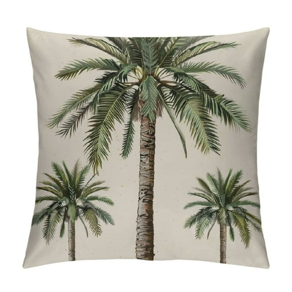 Fenyluxe Palm Trees Pillow Covers with Zipper Closure, Indoor Outdoor Pillow Case for Couch Sofa, Noble and Elegant Style, 1PC 12x12in
