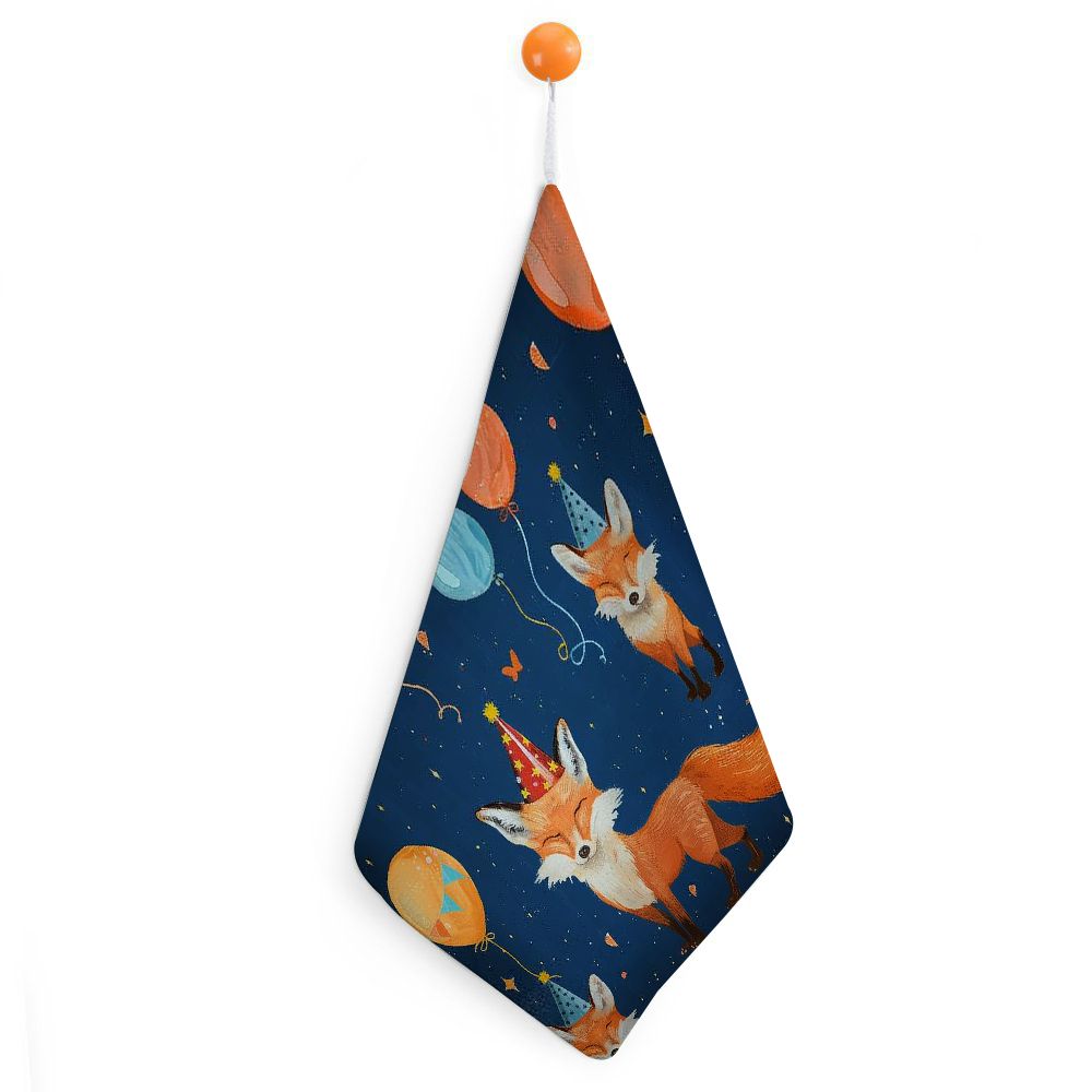 Fenyluxe Party Fox Microfiber Hand Towel 11.8x11.8in Absorbent Soft