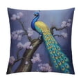thumbnail image 1 of Fenyluxe Peacock Flowers Fashion Style Dirt-Resistant Throw Pillow Covers for Couch Sofa Bed Living Room Bedroom Printed on Both Sides All Year Round Applicable Pillow Case 1PC 24x24in, 1 of 5