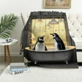 thumbnail image 1 of Fenyluxe Penguins Print Flannel Super Soft Throw Blanket for All Seasons, Lightweight Cozy Blanket Gifts 50x60in, 1 of 6