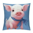thumbnail image 1 of Fenyluxe Pig Blue Ribbon Eyes Pillow Covers for Couch Sofa Indoor Outdoor High-Quality Aesthetic Decorative 1PC 24x24in, 1 of 5