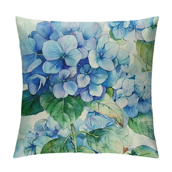 Fenyluxe Pillow Covers Hydrangea Flower Market Bicycle Floral Spring Summer Pillows Decorative Throw Pillows Cushion Case Farmhouse Decor for Couch Sofa 18x18in