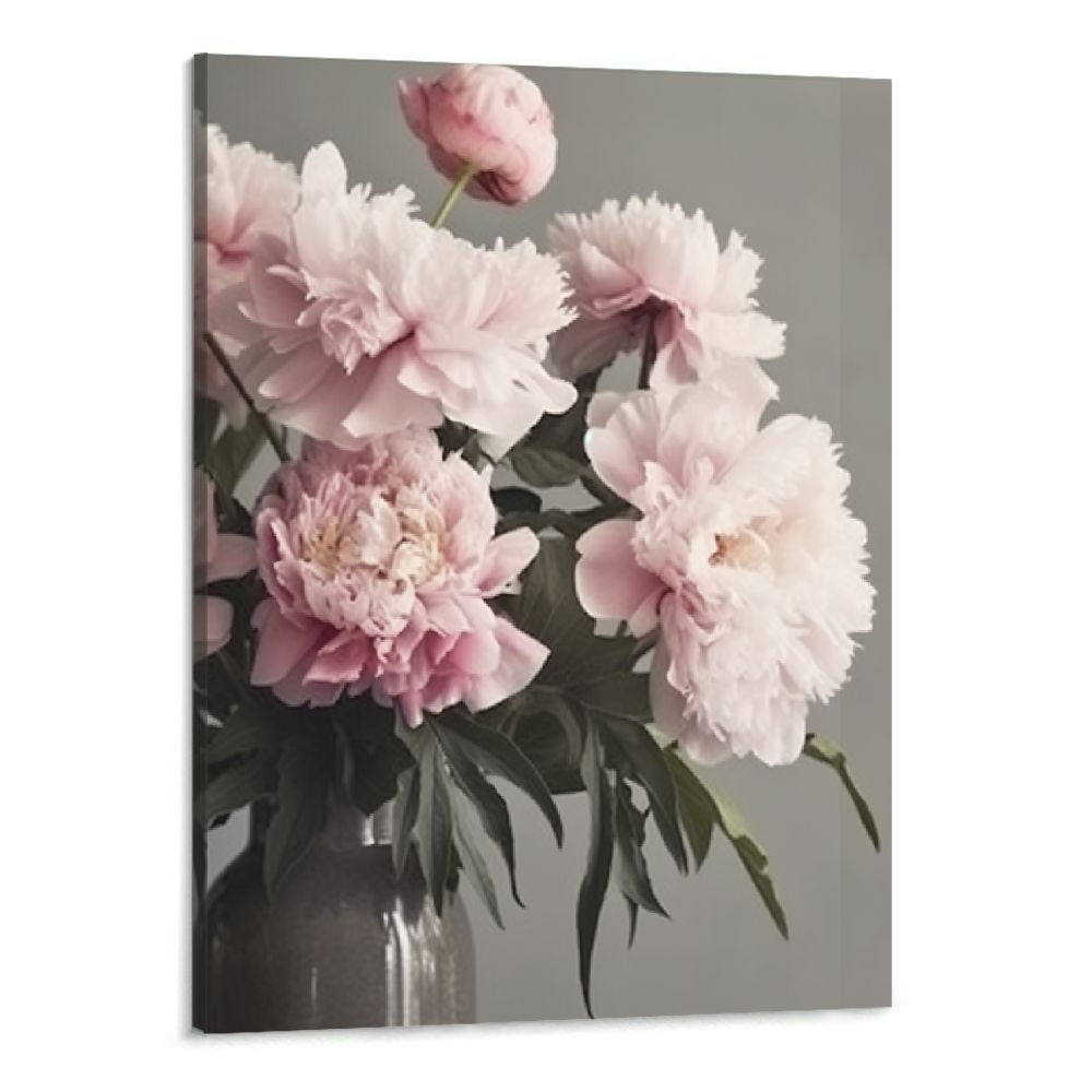 Fenyluxe Pink Flower Canvas Wall Art Bedroom Blush Peony Artwork