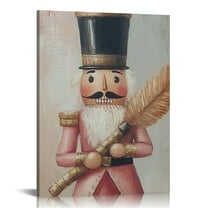 Fenyluxe  Pink Nutcracker Christmas Wall Art PRINTABLE Art Pastel Holiday Decor Blush Rose Canvas Wall Art Print Poster For Home School Office Decor 12x16in