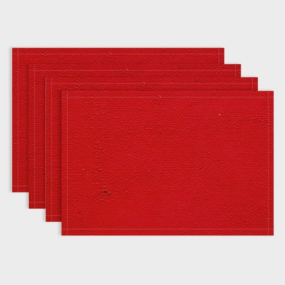 Fenyluxe Placemats Set of 4,Type Placemats Machine Washable Placemats Heat Resistant Placemats Wrinkle Free Thick Kitchen Place Mats for Dining Table (Red) 18x12in
