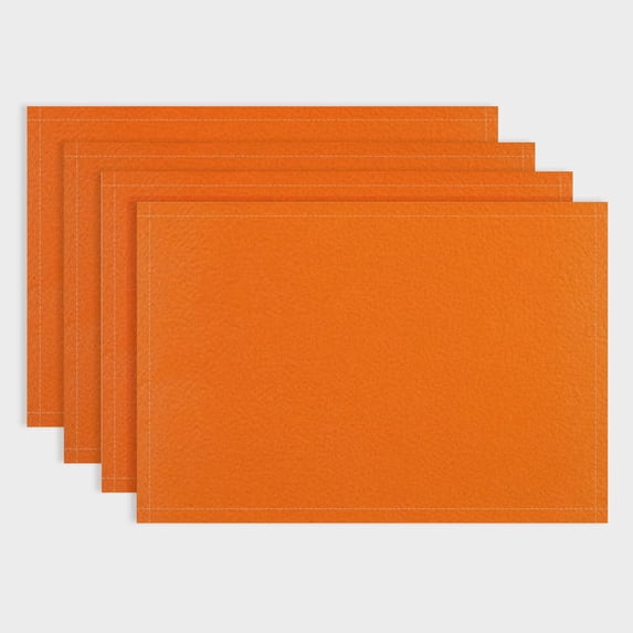 Fenyluxe Placemats for Dining Table Scalloped Edges Color Table Mats Great for Parties and Christmas Table Decorations (Orange) 18x12in