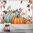 thumbnail image 1 of Fenyluxe Pumpkins Berries Leaves Print Tapestry Short Plush Wall Hanging Art Unique Home Decor for Living Room Bedroom Dorm 40x60inch, 1 of 6