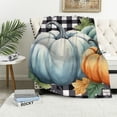 thumbnail image 1 of Fenyluxe Pumpkins Leaves Checkered Background Print Blanket for All Seasons - Lightweight, Anti-Pilling, Multi-Functional Blanket 60x80in, 1 of 6