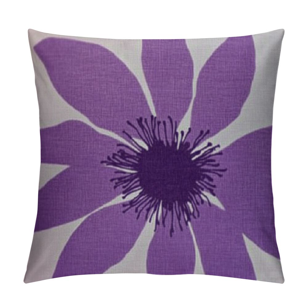 Fenyluxe Purple Daisy Lumbar Pillow Covers Spring Summer Floral Pillow