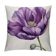 thumbnail image 1 of Fenyluxe Purple Flower Pillow Cases with Zipper Closure for Home Decor - Short Plush Square Design - 1PC 20x20in, 1 of 5