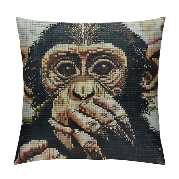 Fenyluxe Rainbow Always Be Yourself Pirate Monkey Throw Pillow Cover Pillow Case Cushion Covers Pillowcase for Home Sofa Couch Car White