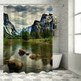 thumbnail image 1 of Fenyluxe River Rocks Mountains Pretty Shower Curtain Bathroom Decor 100% Polyester Washable with Hooks 60x72, 1 of 7