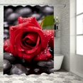 thumbnail image 1 of Fenyluxe Rose Water Droplets Printed Shower Curtain with Hooks, Easy Care 100% Polyester Washable Bathroom Decoration 36x72, 1 of 7
