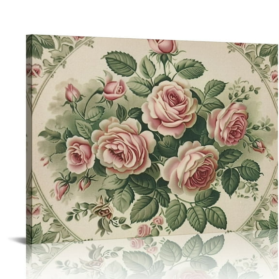 Fenyluxe Roses Art Modern Canvas Prints for Wall Decor Home Aesthetic Ready To Hang Room Decor 16x12in