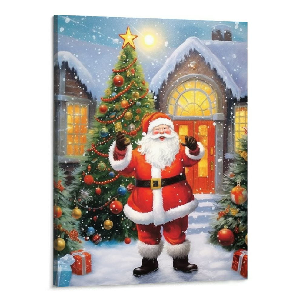 Fenyluxe Santa Claus Canvas Wall Art Print Canvas Wall Art Print Design
