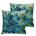 thumbnail image 1 of Fenyluxe Set of 2 Navy Blue Green Teal Pillow Covers Modern Geometry Dahlia Floral Print Decorative Throw Pillow Covers Outdoor Farmhouse Cushion Case for Home Couch Sofa Bed Decoration White, 1 of 7