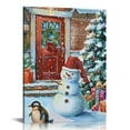 thumbnail image 1 of Fenyluxe Snowman Penguin Christmas Canvas Print Home Decoration Art Modern Wall Decor for Living Room Bathroom Bedroom Office, Perfect Gift Idea 12x16in, 1 of 5