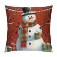 thumbnail image 1 of Fenyluxe Snowman Pillow Cushion Covers Winter Theme Zipper Closure 1PC - Home Decor for Sofa Couch Bedroom Car Chair 24x24in, 1 of 5