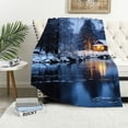 thumbnail image 1 of Fenyluxe Snowy Scene Ideal Comfy Throw Blanket Flannel Material Lightweight Wrinkle-Resistant Exquisite Gift  All Seasons 40x50in, 1 of 6