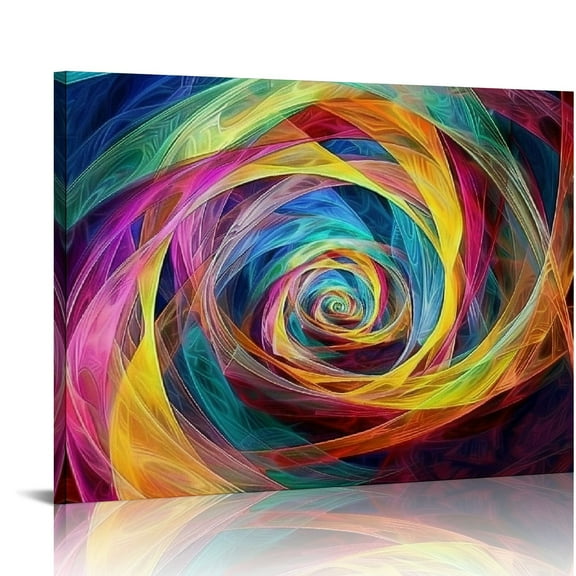 Fenyluxe Spiral Design Geometric Abstract Art Print on Canvas Wall Decor for Home Ready to Hang - Ideal for Living Room, Bedroom, Office, and More 16x12in