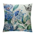Fenyluxe Spring Blue Hydrangea Flowers Throw Pillow Covers Butterfly