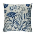Fenyluxe Spring Floral Pillow Cover Navy Blue Tulip Wildflower Leaf