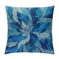 Fenyluxe Spring Teal Dahlia Pillow Covers Navy Blue Teal Floral Couch