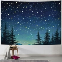 Fenyluxe  Starry Night Tapestry Night Starry Sky and Forest Background Wall Hanging Tapestry Decorations Bedroom Living Room Dorm 40x30inch