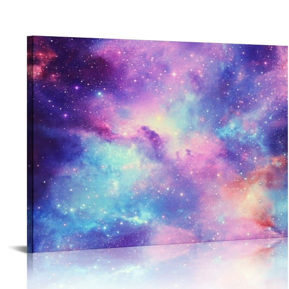 Fenyluxe Stars Galaxy Space Art Canvas Wall Decor for Bedroom Kitchen Ready To Hang Home Art 16x12in